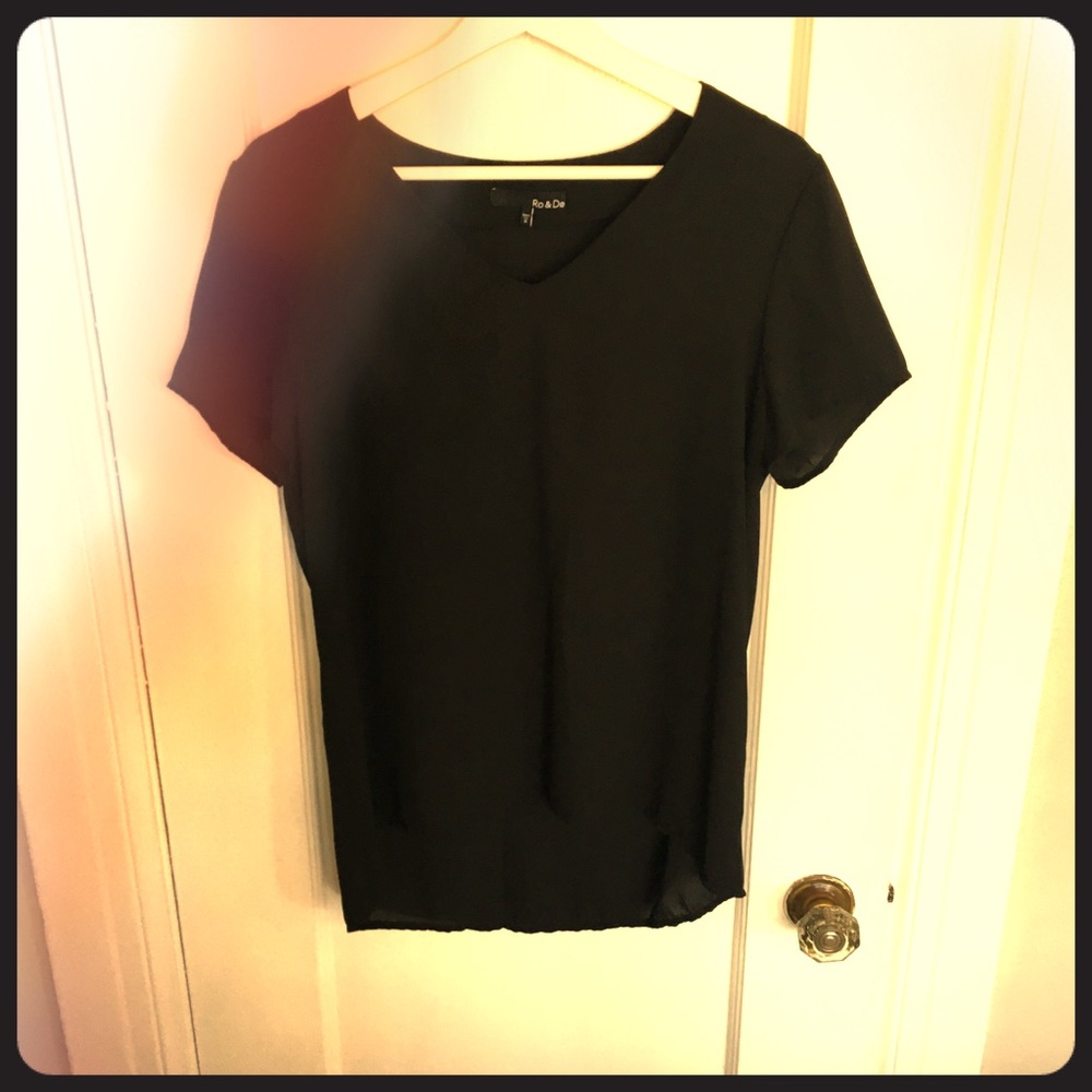 Ro & De Essential Black Blouse